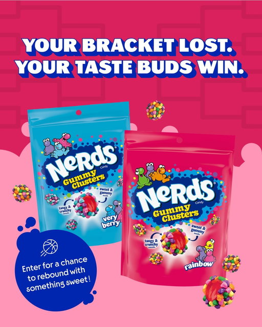 🏀 Bracket didn't go your way? 🍬 Your taste buds still have a shot. Tag a friend whose bracket is also busted for a chance to win some NERDS Gummy Clusters. 👇

NO PURCHASE NECESSARY. VOID WHERE PROHIBITED. Must be U.S or DC legal resident & 18+ to enter. Sweepstakes ends 4/7/26. Limit one entry per person. Official rules in bio. Sponsor: Ferrara Candy Company, Chicago, IL 60607. Sweepstakes not affiliated with Instagram.