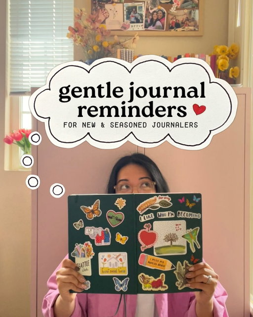 gentle journal reminders 💓 journaling is truly having its moment to shine (for good reason!!!) but sometimes seeing other people’s pages on social media can make us lose the plot. I made this post with new journalers in mind, but I think it’s a great reminder for those of us who have been doing it for awhile too ❤️

happy journaling! 🫶🏼

#journalinspiration #journalideas #junkjournaling #journalling #journalcommunity