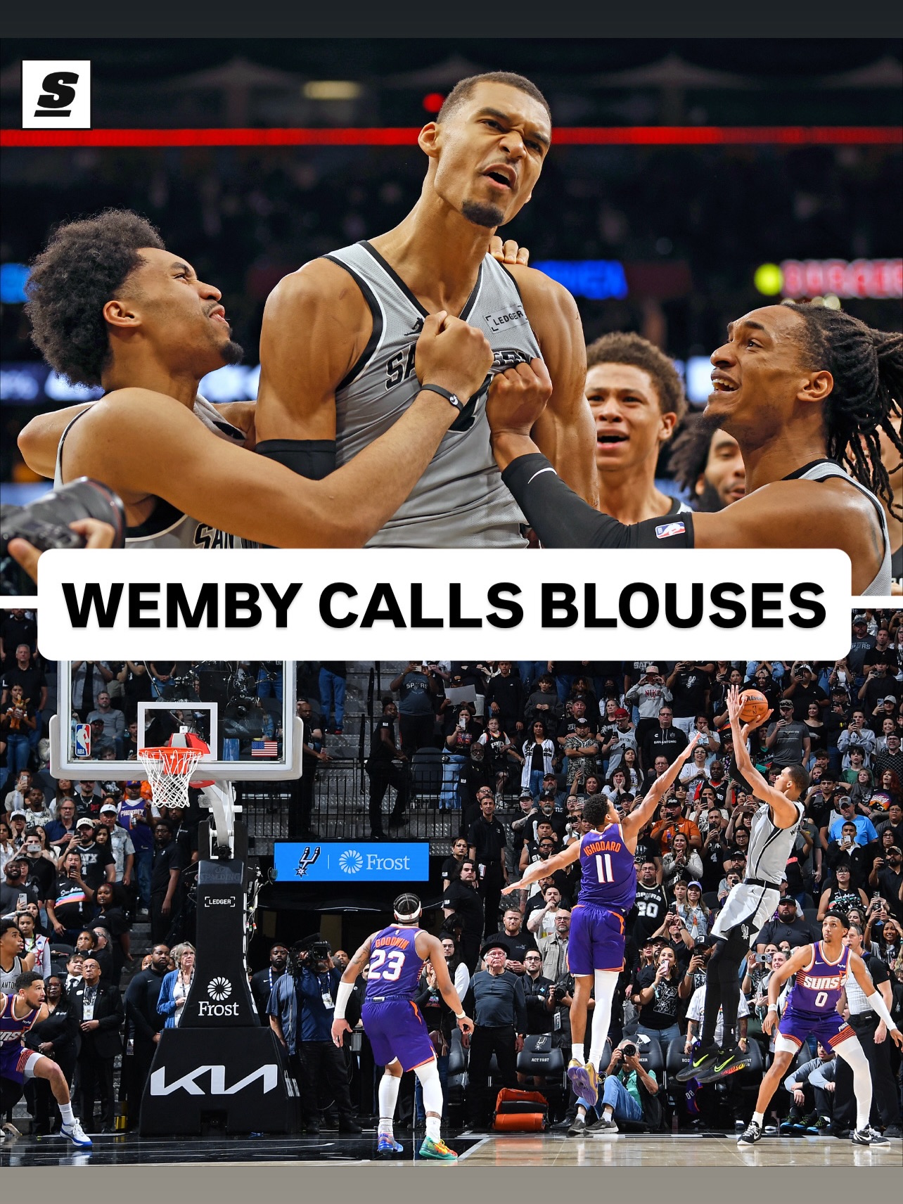 Victor Wembanyama came through with the game winner against the Suns for the Spurs’ 4th W in a row. 🥁
[via @spurs]