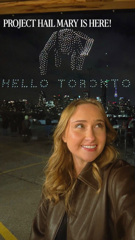hey toronto! did you catch this tonight? 🚀🪨

to celebrate the release of #ProjectHailMary, @amazonmgmstudiosca helped bring rocky to earth as part of rocky’s global light show! if you saw it, you know it was amaze! amaze! amaze!

project hail mary is in theatres TODAY!! 
 
#amazonmgmstudios #toronto #moviecreator #torontonews