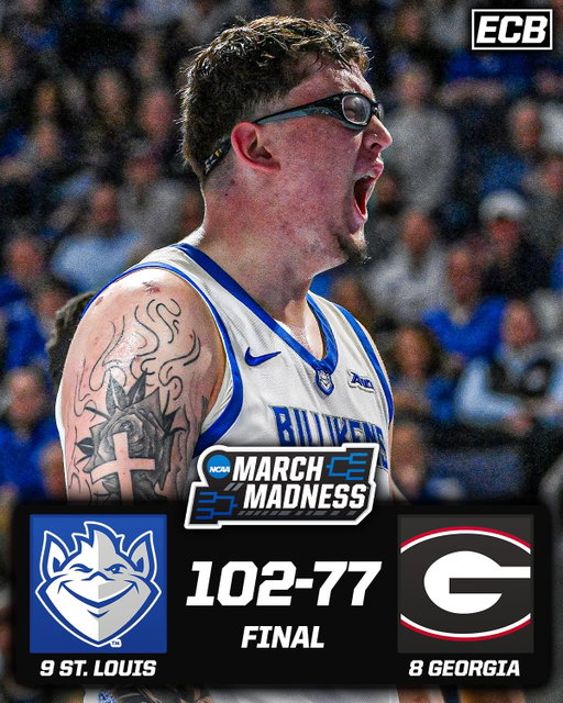 Saint Louis gives Georgia THE BELT in the Round of 64 😬

It’s the Dawgs 2nd straight blowout loss in the opening round… 

Thoughts? ⬇️