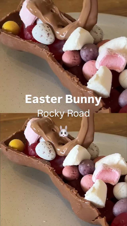 Save if you’re a chocolate lover 🍫

We’re taking our chocolate obsession to the next level this Easter - Say hello to our Easter Bunny Rocky Road 🐰

You’ll need:
- Chocolate bunny (cut in half)
- Rocky Road filling (we used marshmallows, mini eggs and raspberry lollies) 

Plus chocolate to melt on top 🤎

A MUST MAKE this Easter! perfect for all the chocolate lovers 🤤

#rockyroad #easterchocolate #chocolatelover