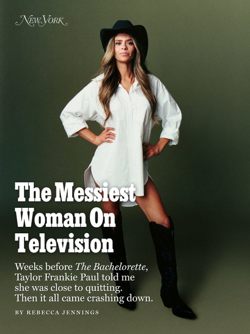 It was 3 p.m. on a November afternoon, and inside the Planet Hollywood Resort and Casino in Las Vegas, seven men wearing the storied Chippendales uniform were onstage, dancing to royalty-free music to win over one woman. That woman, Taylor Frankie Paul, was there to determine which of them would be her husband.

Features writer Rebecca Jennings (@rebexxxxa) was on set for ‘The Bachelorette,’ which positioned Paul as the first lead in 22 seasons plucked not from the franchise’s existing roster of contestants but rather ‘The Secret Lives of Mormon Wives.’ “I realized, ‘Oh my God, this girl is one of the most honest reality TV stars that I’ve ever seen,” said Scott Teti, the showrunner for ‘The Bachelorette,’ one week before its scheduled premiere. “As we talked more, I realized she has no ability to really lie. Everything is really authentic, all the truth just comes out.” 

But no one who wasn’t in that Chippendales theater will see the footage of the seven men onstage, nor the rest of Paul’s journey to find love, anytime soon. On March 19, days before the premiere, video footage of Paul’s 2023 domestic violence incident with her on-again, off-again partner Dakota Mortensen appeared online. Disney, which owns ABC and Hulu, announced that it “made the decision to not move forward with the new season of ‘The Bachelorette’ at this time.”

“When you come at me, that’s a different level of ‘I will give it back to you,’” Paul told Jennings in mid-February. “I’m not rising above. Actually, I’m raising hell.”

At the link in bio, Jennings reports from ‘The Bachelorette’ set with Taylor Frankie Paul — before everything came crashing down.

***

Photograph by @michaelfriberg
Styling by Krystine Couch
Hair by Dominick Johnson
Makeup by Peyton Warr
Hat by Zandria
Jewelry by Charlie Lapson