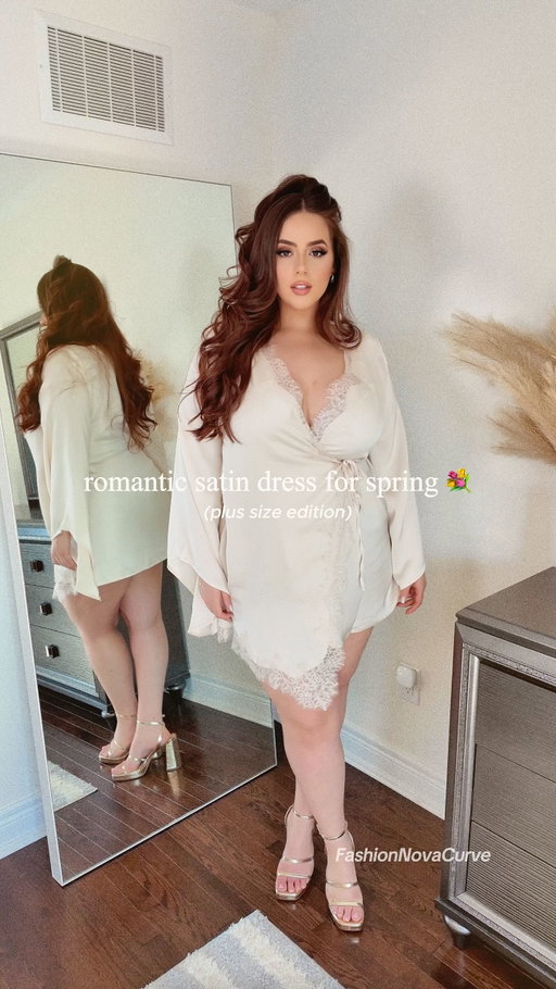 @FashionNovaCurve · I’ve been dreaming of the perfect romantic dress for spring, and girl… I found it with this one from @FashionNova 🌸 it’s called the “Jaide Long Sleeve Satin Mini Dress” and I’m wearing a size 2X. I adore the long sleeves—it’s breathable, flowy, and the lace trim adds the prettiest romantic touch. So dreamy. Do you love it? ✨

#plussizedress #springfashion #plussizestyle #curvyfashion #plussizeootd