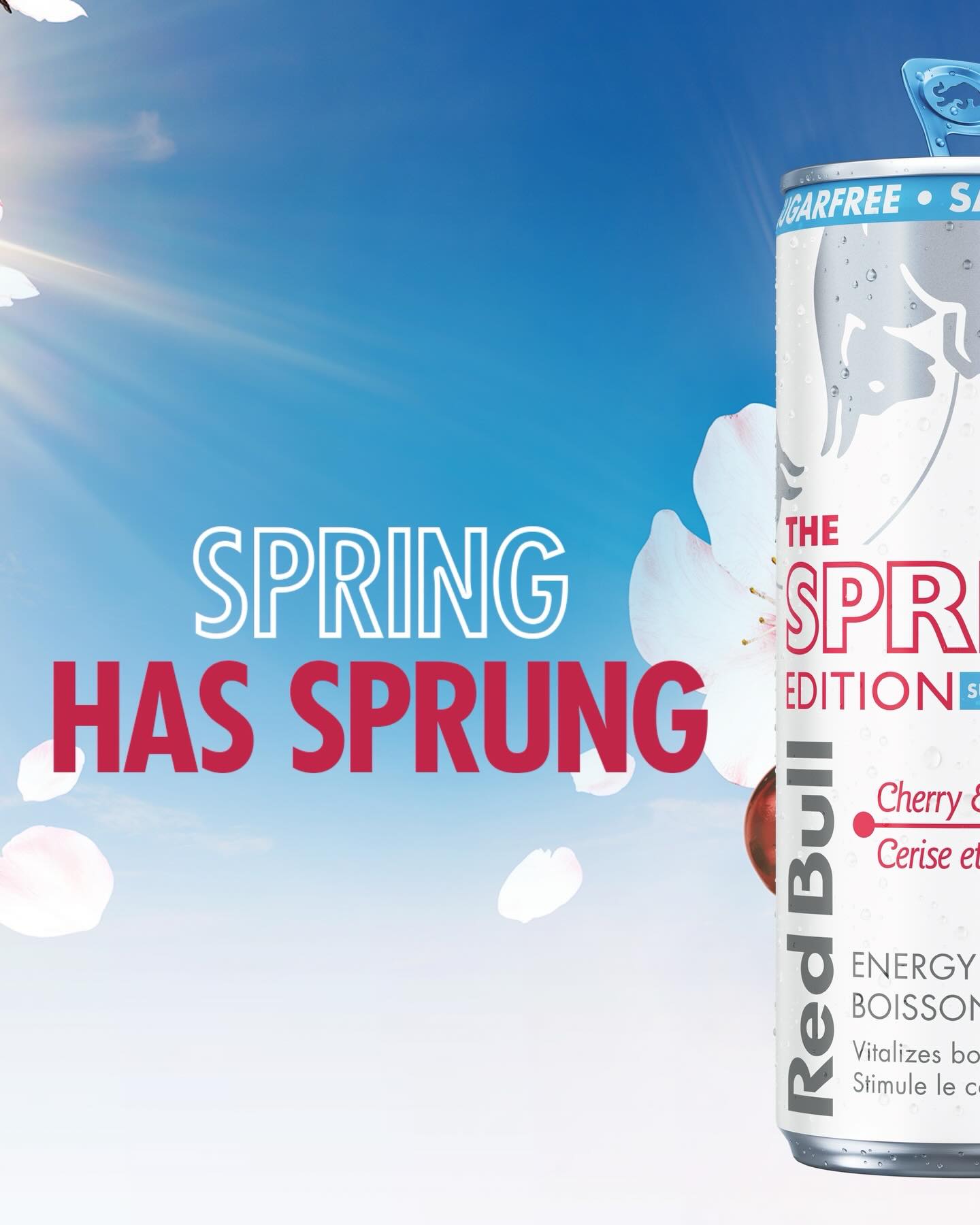 the perfect energy boost for the first day of spring 🌸 Red Bull Spring Edition Cherry & Sakura Sugarfree available in stores across Canada

__ 

L’énergie parfaite pour la première journée de printemps. 🌸 Red Bull Spring Edition sans sucre, au goût de cerise & sakura. Maintenant disponible en magasins partout au Canada 

#RedBullSpringEdition #Spring #EnergyDrink #RedBull #GivesYouWiiings