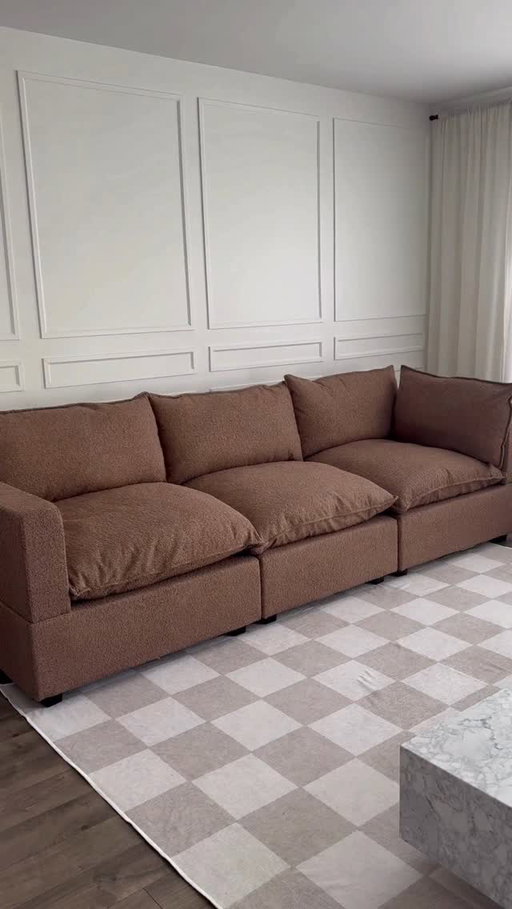The best seat in the house. 

🔎 Kova 122 Sofa + Ottoman in Cocoa Performance Bouclé custom crafted for @_soroaya_