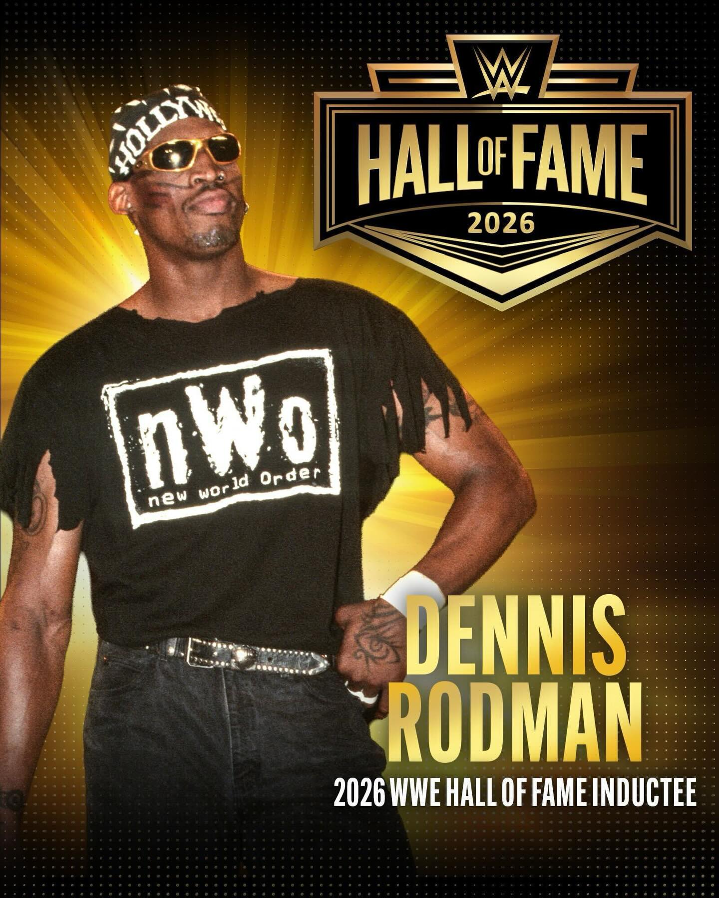 Earlier today, it was announced by @ESPN’s @shams that @dennisrodman will be inducted into the WWE Hall of Fame! 👏👏👏

The 2026 #WWEHOF Ceremony will take place Friday, April 17 in Las Vegas as part of WrestleMania 42 week!