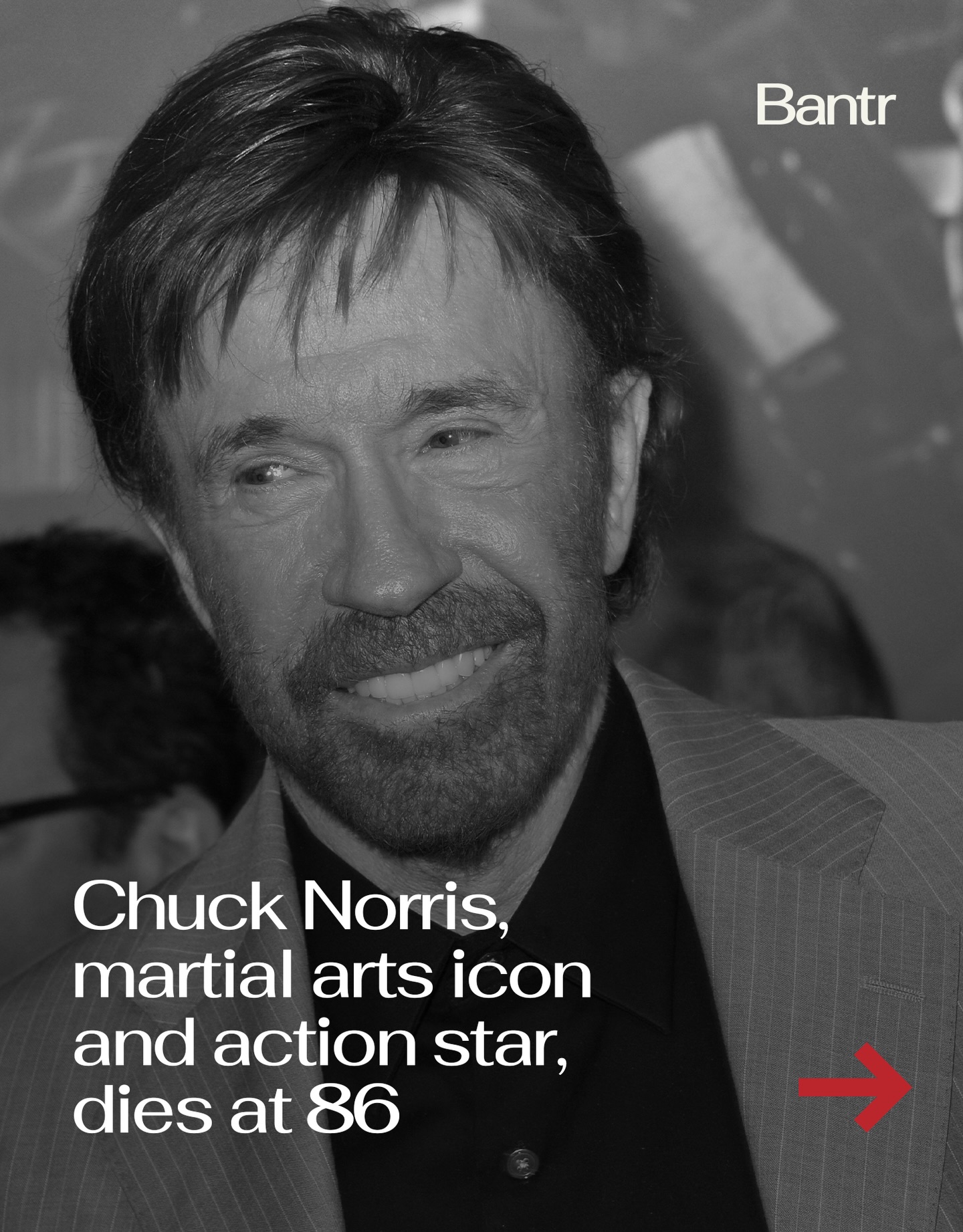 An entire era of action just lost one of its icons.

Chuck Norris, the martial arts champion turned Hollywood star, has died at 86.

From starring alongside Bruce Lee to leading Walker Texas Ranger for nearly a decade, Norris built a career that defined what tough looked like on screen.

But beyond the films and TV shows, he became something even bigger online… a cultural legend, with decades of jokes, memes, and larger-than-life status that kept him relevant across generations.

By the way, we have a weekly newsletter rounding up all of the biggest stories so you don’t have to. One newsletter, once a week. Link in bio.

Media via Shutterstock/Instagram

#readbantr #chucknorris #rip #celebritydeath