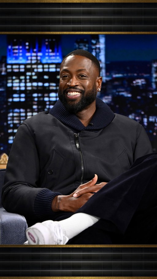 @dwyanewade wants @kingjames to sign their iconic no-look photo before he retires 🥹 #FallonTonight