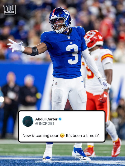 @abdu1carter is officially changing his number to 3 🔥

(via @nygiants)