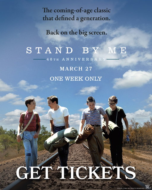 Celebrating 40 years of Stand By Me. Get your tickets now to experience the coming-of-age classic back on the big screen!

In movie theatres March 27 for one week only.