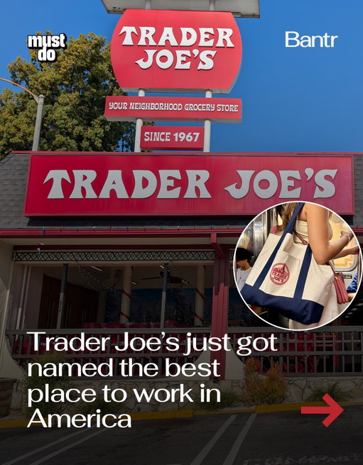 Shoutout to Pasadena’s pride and joy!

Trader Joe’s just ranked #1 on Forbes’ 2026 list of best large employers, beating out tech giants like Google and Microsoft.

Employees report strong benefits, consistent pay increases averaging around 7% a year, and a culture that actually prioritizes people over efficiency.

Even their biggest “business move” feels backwards in 2026…

They’ve refused to adopt self-checkout, doubling down on human interaction instead of automation.
And for SoCal… this one hits a little different.

Trader Joe’s started in the Pasadena area before growing into one of the most recognizable grocery brands in the country.

Media via Shutterstock

#bantrbusiness #traderjoes #californiabusiness