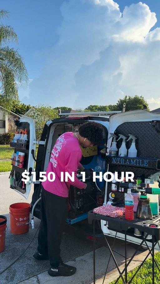How to make $150 in one hour .. 🗣️ 

Standard details should not take more than 2 hours to complete, if the vehicle is dirty the better prepared you are and accustomed to breaking everything down in sections & staying locked in will determine your pace. ❗️

Charge accordingly, a standard detail isn’t a basic car wash, it still should be about 60-90 minutes to complete if you’re completing a job in less than 60 minutes, I would question what you’re offering, in MY opinion.. ✅

there’s a difference between rushing & moving with a sense of urgency, if you’re a detailer, the quality of your work should never change, you don’t get paid for how much time spent on a job you get paid for making a car look brand new. So do that, don’t overthink, just do. 📈 

#fyp#detailing#ceramiccoating#palmbeachcounty#broward