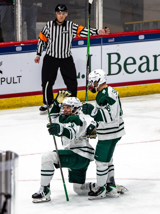 Colin Grable picks a corner and makes it 2-0 late in the first period!

#GoBigGreen | #TheWoods🌲