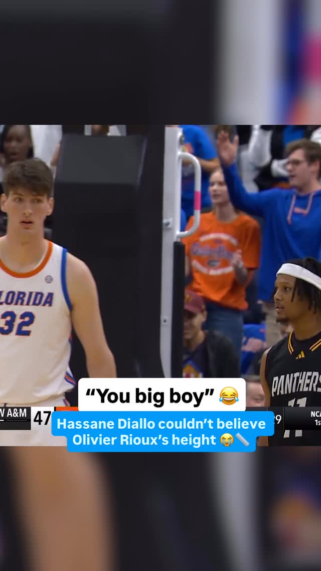 Olivier Rioux’s height had him in shock 😭 #MarchMadness