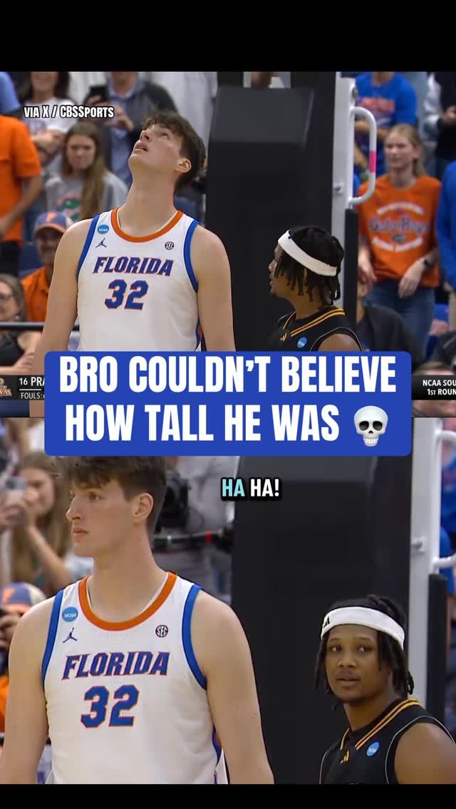 Prairie View A&M players were STUNNED at how tall Florida’s Olivier Rioux (7-foot-9) is 😭

#Funny | #College | #Basketball | #Sports | #Reels