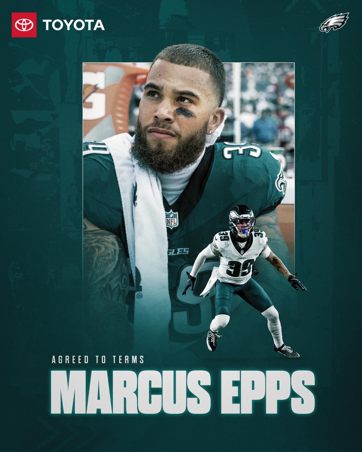 We’ve agreed to terms with S Marcus Epps and S J.T. Gray on one-year deals. We’ve also agreed to trade S Sydney Brown to the Atlanta Falcons and swap 4th and 6th round picks in the 2026 NFL Draft. 

@toyotausa | #FlyEaglesFly