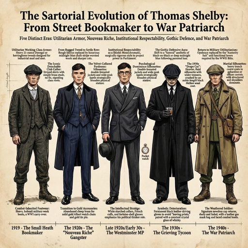Le vestiaire de Thomas Shelby n'a jamais été un choix esthétique — c'est une arme de domination sociale.
À l'occasion de la sortie du film Peaky Blinders, nous avons déconstruit l'évolution sartoriale complète du personnage. Ce qui frappe, c'est que chaque transition vestimentaire correspond exactement à une prise de pouvoir : le tweed 24oz de Small Heath protège de la boue industrielle, la rayure craie de Savile Row signale l'infiltration dans l'élite londonienne, le croisé à revers en pointe du Parlement projette une autorité institutionnelle glaciale.

La règle d'or : dans la série comme dans la vie, le vêtement ne décore pas — il positionne.
💬 Commentez TAILORING pour recevoir nos conseils illustrés sur le tailoring et les proportions.
🇬🇧 ENGLISH
Thomas Shelby's wardrobe was never an aesthetic choice — it's a weapon of social domination.
With the release of the Peaky Blinders film, we deconstructed the character's complete sartorial evolution. Every wardrobe transition maps exactly to a power shift: Small Heath's 24oz tweed protects from industrial mud, Savile Row chalk stripes signal infiltration into London's elite, Parliament's peak-lapel double-breasted projects glacial institutional authority.

The golden rule: on screen as in life, clothing doesn't decorate — it positions.
💬 Comment TAILORING for our illustrated tips on tailoring and proportions.
#menswear #stylehomme #peakyblinders #thomasshelby #sartorial #tailoring #doublebreasted #chalkstripe #savilerow