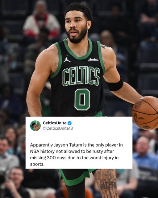 Can we give him some time please? Insane how some people think Jayson Tatum is just going to magically get back to his 1st team all-nba version in 7 games. It’s going to take time, and that’s okay. Just need him to be the best version of himself for the playoffs.