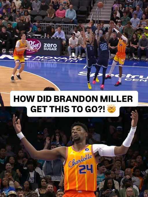 @brandmillerr pulls up from WAY downtown with the defense all over him! 👏 MEM/CHA on NBA League Pass • <link in bio>