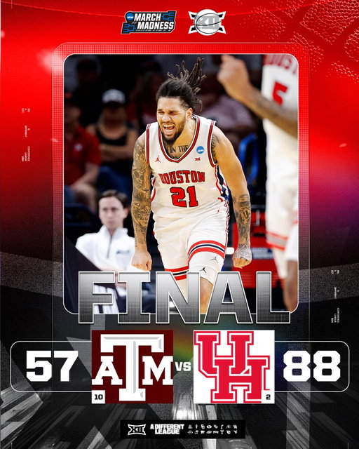 GIGGED EM BY 31 👍

Next stop - Sweet 16 for the 7th straight season.

#Big12MBB | @uhcougarmbk