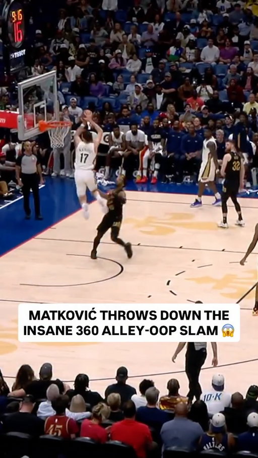 @karlo.matkovic spins into a RIDICULOUS 360 alley-oop slam shocking the @pelicansnba crowd at home! 🤯 CLE-NOP on
NBA League pass • <link in bio>