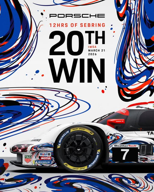 75 Years. 20 Wins. One Standard.

Heritage became fuel at the 12 Hours of Sebring for Porsche and the special 963 x @mobil1 livery. 

Congratulations to the team for bringing home Porsche’s 20th Sebring victory. #raceborn