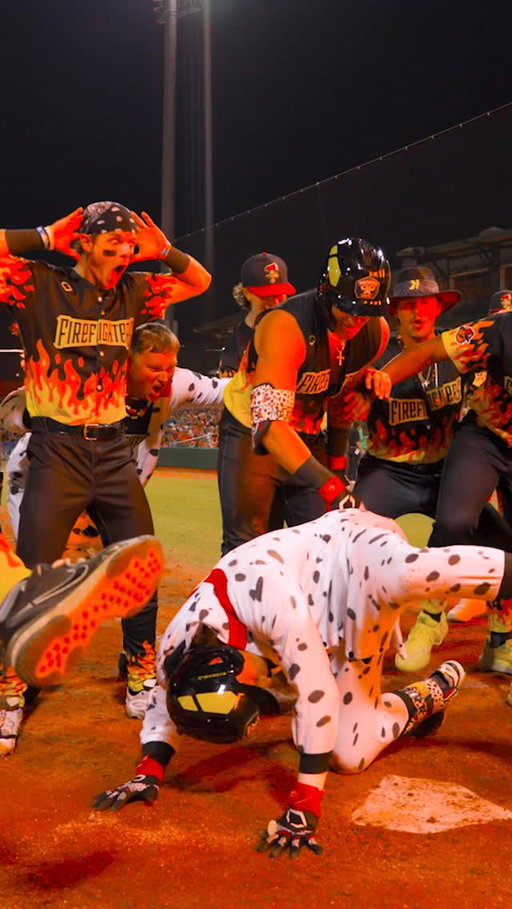 They let the dog out 🐶 Noah Bridges sent one out 😤

#firefighters #bananaball #homerun #unleashed #reels