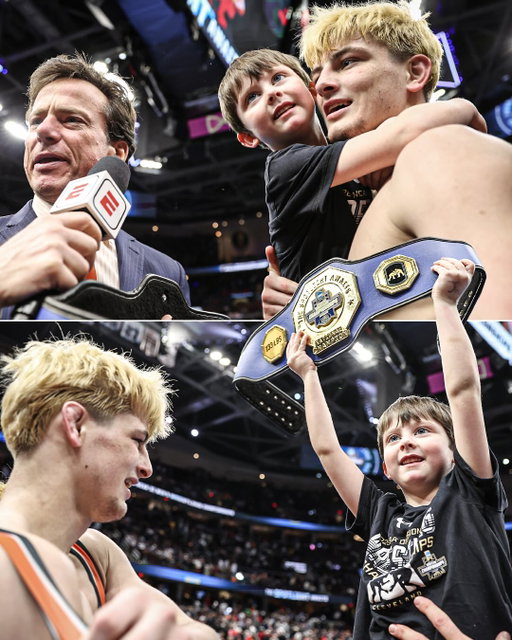 This moment of Oklahoma State freshman Jax Forrest with his younger brother after becoming a national champion 🧡🥹
