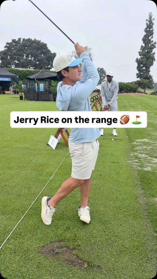 not your usual range partner 🏈 excited to be playing in the celebrity classic today 🙏🏻 @hoagclassic @pacificlife @dtron19 @bettinardigolf