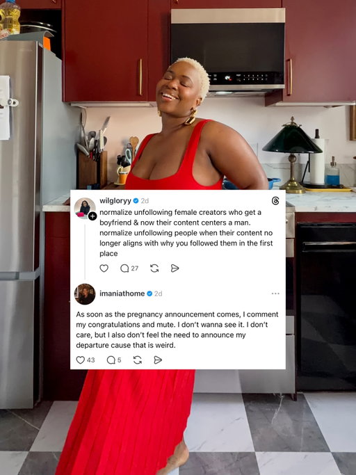I sincerely dislike women like this because why would having a husband and/or a baby make my opinion about seeing kids online less valid?! It doesn't, or at least, it shouldn't, but according to Miss Girl here, it does… I'm incredibly supportive of the women in my life who become mothers, but I don't want to see strangers' kids, unless you designing an incredible nursery.