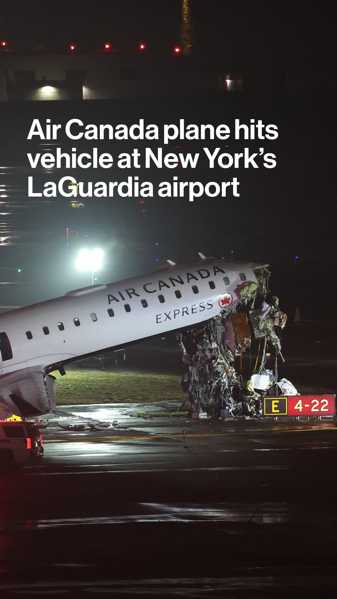 An Air Canada Express plane with 76 people aboard collided with a fire truck shortly after landing at New York’s LaGuardia Airport, the latest in a series of incidents that have put aviation safety in the spotlight.

Tap the link in the bio for more.
