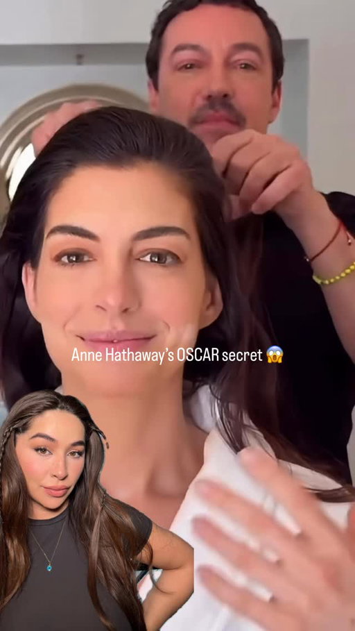 How to fake a facelift!!! This is genius, are you going to try this 👀👀👀 #annehathway #facelift #hairtrick