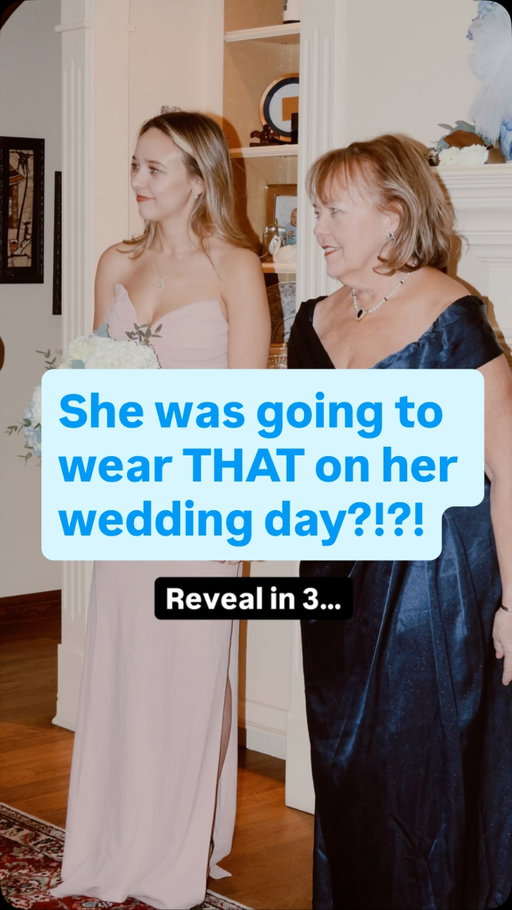 1st tell my 73 year old mother she looks hot. 🔥
2nd Never tell someone what to do on their own wedding day…unless it’s ABSOLUTELY NECESSARY. 👀

I bought the dress since I was the one forcing it and in the end her and her new husband said it was the right choice ☺️ (aka the eldest daughter saves the day per usual) 

#wedding #motherdaughter