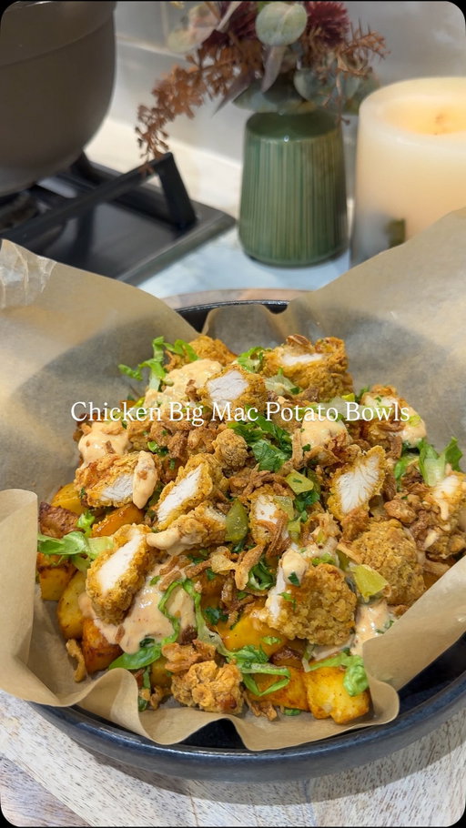 CHICKEN BIG MAC BOWLS 🍔🥗

Me + Loaded Potato Bowls = 🤝  you know I’m obsessed with potato bowls & hers looked epic! 

Full written recipe and calories coming to the app this week 🙌🏽