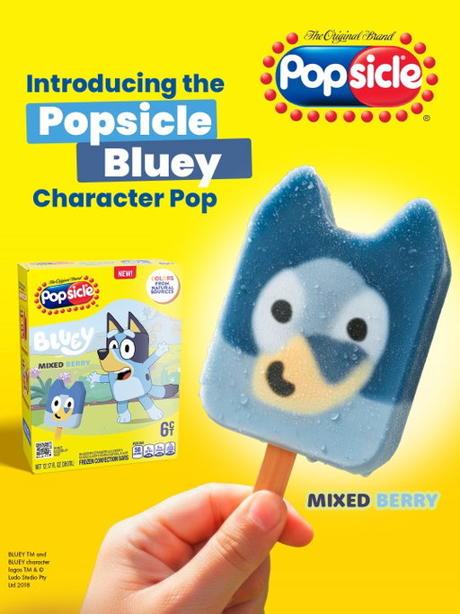 Activate dance mode! The Popsicle Bluey Character Pop is officially here 💙🩵💙​

Inspired by everyone's favorite blue heeler pup and bursting with fun in every bite, this playful pop turns snack time into playtime...for real life! ​

Comment "Wackadoo!" If you're excited for this sweet and playful pop!​

#Popsicle #Bluey #NewProduct