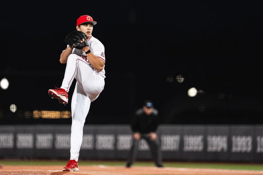 ICYMI: On Friday night, @kuzniewski4 tossed his first career complete game shutout 😤 A look at Gavin’s game stats 👇

7.0 IP (Career-High)
5 H 
0 R
2 BB 
5 SO 

#GoBucks