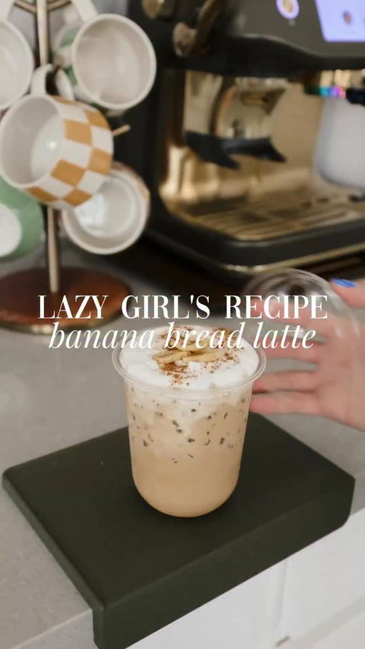 A lazy girl's version of the banana bread latte 🍌☕️ #coffee #coffeerecipes #icedlatte #espresso #breville