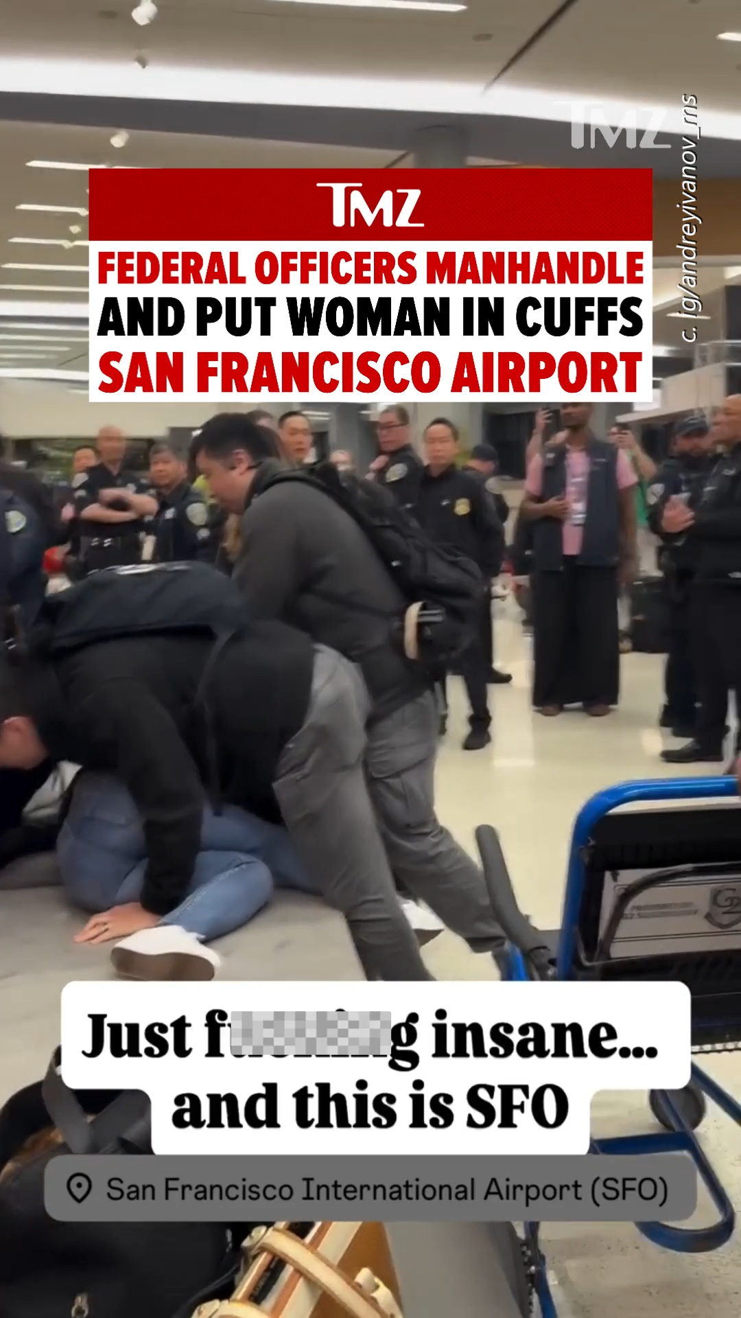 🚨 Hours before ICE agents were officially deployed at airports, video shows federal agents handcuffing a woman in front of her daughter at San Francisco International Airport, with bystanders weighing in on what they witnessed ...

🖋️: Aiden @aidenjmarks