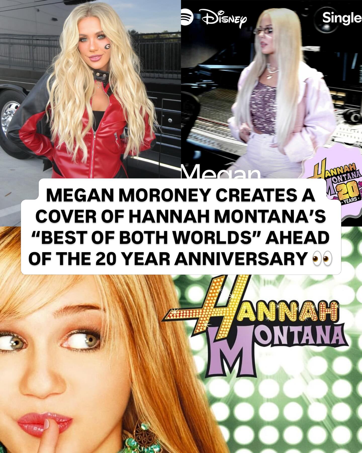 Megan Moroney created an exclusive Spotify cover of “The Best Of Both Worlds” ahead of Hannah Montana’s 20-year anniversary ‼️👀

Thoughts ⁉️
