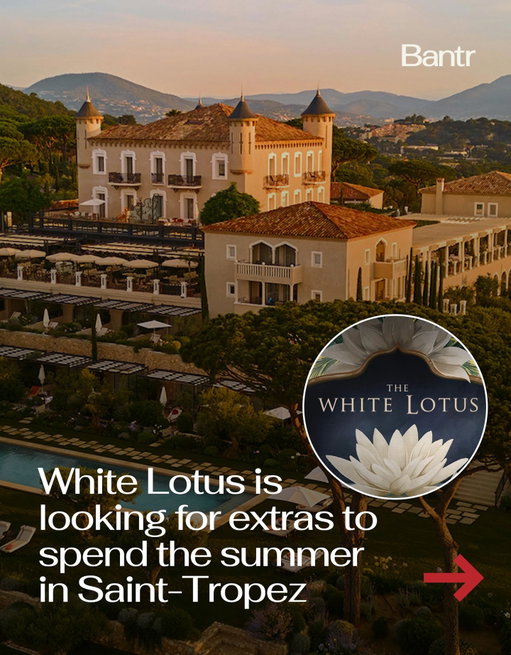 White Lotus might be your best excuse to disappear this summer.

Season 4 of the hit HBO series is set to film in Saint-Tropez, with production running from April through October across the French Riviera.

Casting is now open for extras, with the show looking for men and women aged 16 and over to appear in scenes throughout the season.

Filming will take place in some of the Riviera’s most iconic locations, including a luxury palace hotel, Château de La Messardière, overlooking the Mediterranean.

Applicants will need to attend in-person casting sessions in Saint-Tropez, dressed in “spring casual chic” with natural styling.

So yes, this is technically a very pricey casting call with no guarantee of you landing a part. But it’s also a chance to spend your summer in one of the most iconic places in the world.

Media via Shutterstock/HBO

#bantrtravel #whitelotus #whitelotustravel