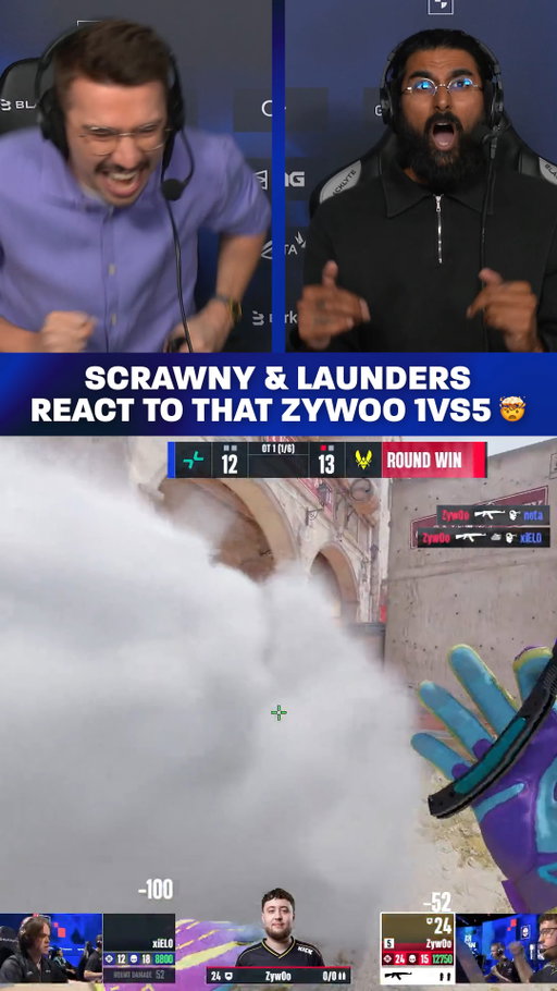 ZywOo 1vs5 leaves @scrawnyconner and @laundersss SHELLSHOCKED 😱

I think we all reacted like this to the ⁨@teamvitality player's INSANE PLAY 🗣️

#BLASTPremier #CS2 #counterstrike