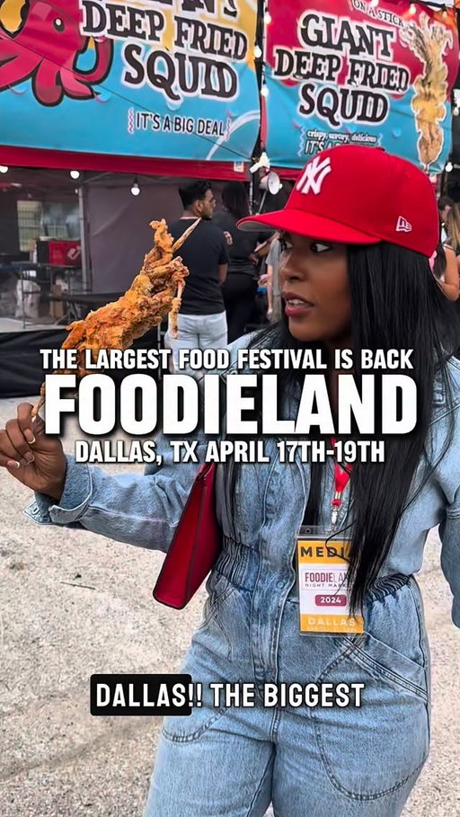 Dallas!!! FoodieLand is BACK! 🤯🔥

The largest food festival is making its stop in Dallas this April, bringing over 250 food and merch vendors, games, live performances, and flavor combinations you don’t want to miss. I go every year and it’s always a great time. This is a family friendly event and kids 5 and under get in free.

🗓️ Date
April 17-19, 2026

⏰ Hours
Friday: 3PM-10PM
Saturday-Sunday: 1PM-10PM

📍Fair Park 
3809 Grand Ave, Dallas, TX 75210

🎟️ Tickets sold online ONLY 
(link in bio on @FoodieLandTexas page)

Add this to your list of things to do in Dallas. It’s perfect for the entire family. Would you try it? 👀

#FoodieLand #DallasFoodie #DallasContentCreator #DallasInfluencer