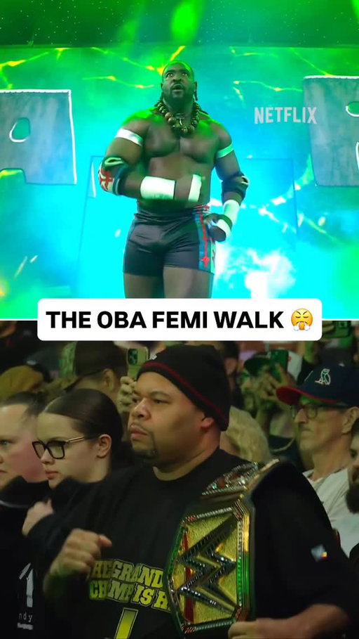Chanting his name and doing his walk... Oba Femi’s entrance is ELECTRIC 🐐 #WWEonNetflix #RAWonNetflix