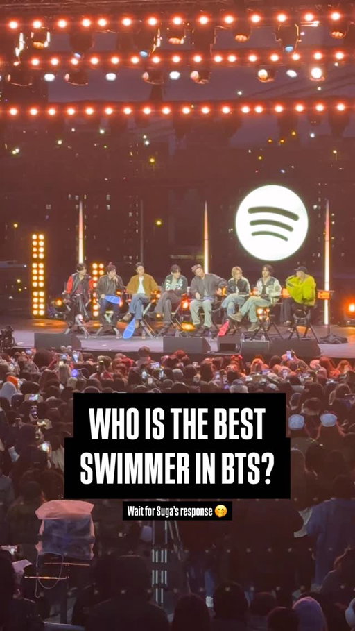 To clarify, Suga hates swimming NOT Swim 😅😅 #bts #btsswim #spotify