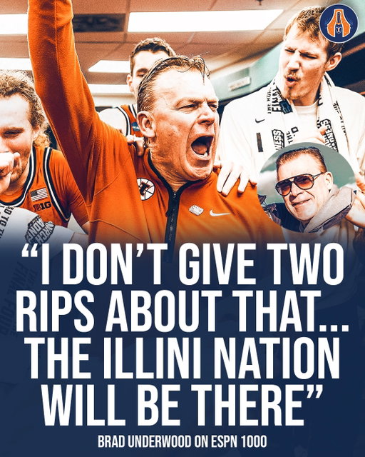 #Illini head coach Brad Underwood was asked by Waddle & Silvy of @espn_chicago about playing Houston in Houston 😤👀