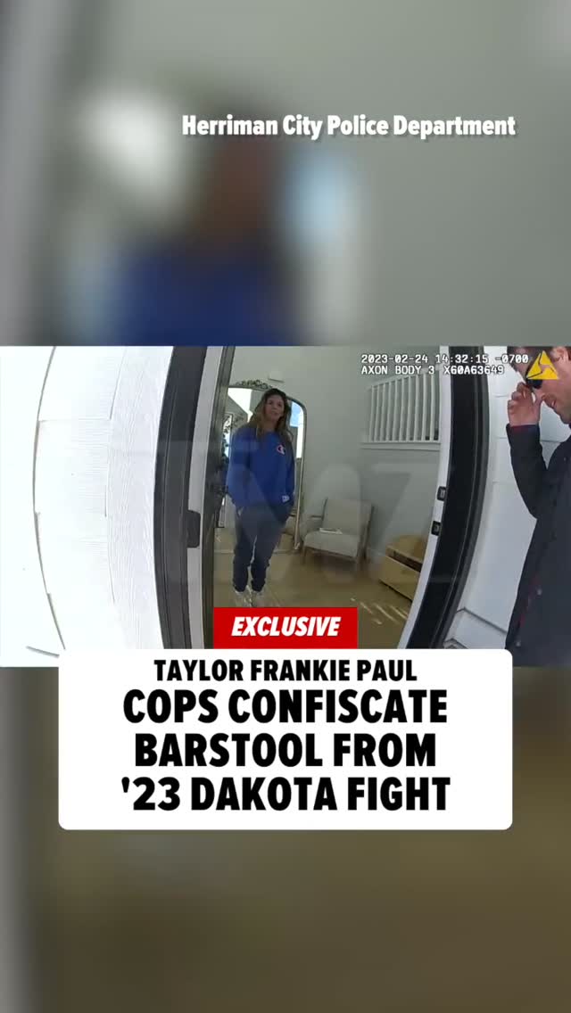 🚨 EXCLUSIVE: Taylor Frankie Paul had another visit from cops a week after her violent 2023 fight with Dakota Mortensen ... body cam footage shows officers coming back to the home to take one of her barstools as evidence.

🎥 Herriman City Police Department