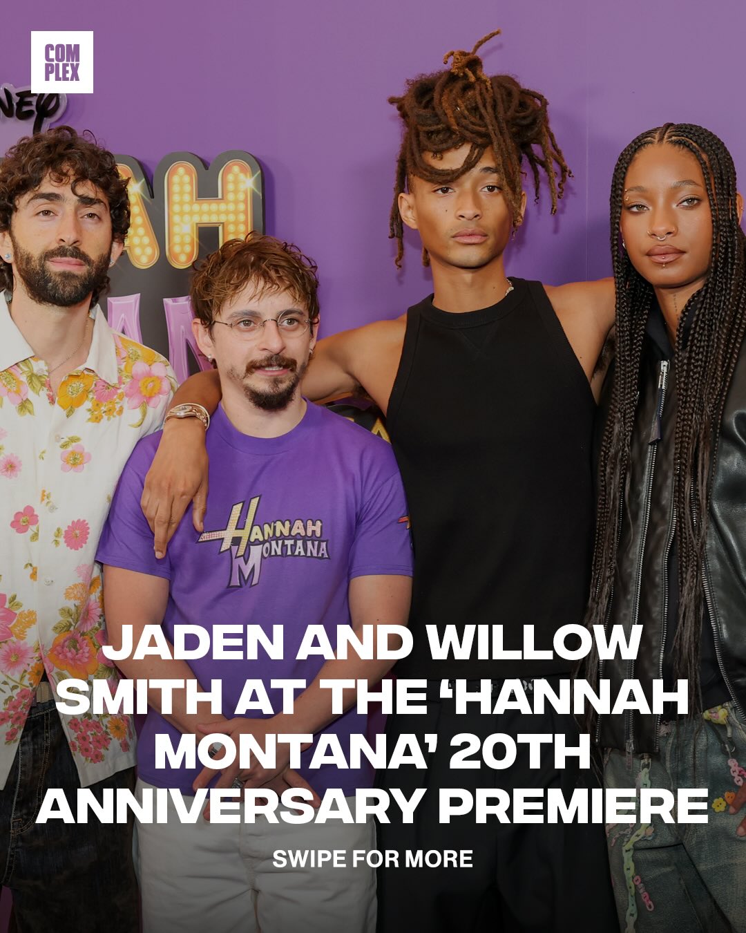 The @msftsrep linked up for a special occasion 🔥

JADEN and Willow joined longtime friends Moises and Matteo Arias the Hannah Montana 20th Anniversary World Premiere carpet in LA