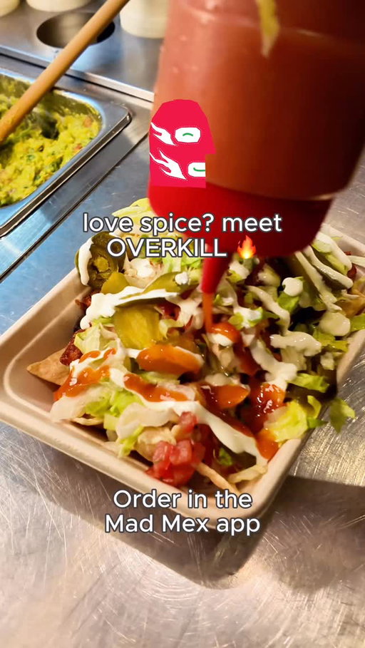 Craving real heat? Meet THE OVERKILL 🔥🌶️ Order now via DoorDash delivery or in the Mad Mex app! Available for a limited time #new #madforit #pollodiablo