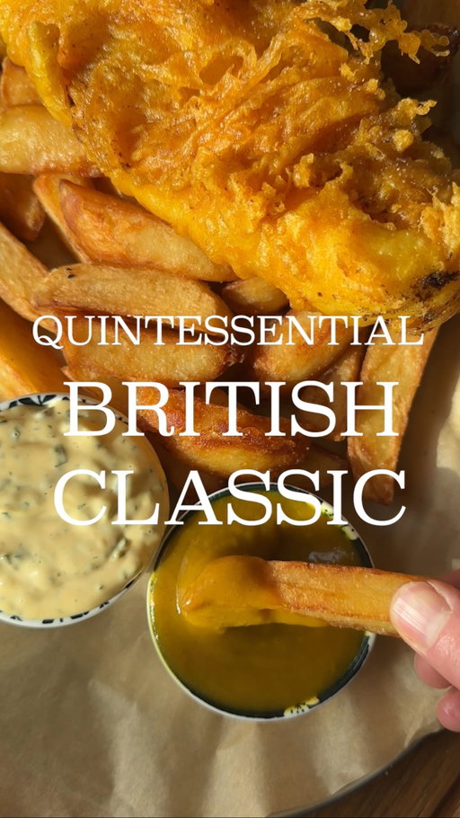 A BRITISH CLASSIC - FISH & CHIPS 🇬🇧🐟🍟

@ed.cudlipp x @waitrose AD

There are few things better than proper fish and chips. For this one I went all in and made everything from scratch using ingredients from @waitrose - crispy, golden cod, double-fried chips, homemade tartare sauce, all finished with Waitrose Chip Shop Curry Sauce. The cod came fresh from the Waitrose fish counter (all Waitrose fish is responsibly sourced).

Recipe (serves 2):
-Peel 5–6 Maris Piper potatoes, cut into chunky chips and rinse until water runs clear. Add to salted cold water, bring to the boil and cook ~7 mins until just tender.
-Drain, steam dry, then fry at 135°C for ~6 mins. Remove and cool completely.
- Tartare sauce: make mayo by blending 2 egg yolks, 1 tsp Dijon mustard, ½ lemon juice, 2 tbsp chardonnay vinegar, pinch sugar + salt, then slowly add 150g veg oil + 100g rapeseed oil. Mix 6 tbsp with chopped cornichons, capers, lemon juice, parsley + tarragon. Chill.
- Batter: whisk 200g flour, 100g cornflour, 1 tsp turmeric, 1 tsp baking powder + salt. Add 200ml cold beer + 200ml sparkling water to form a loose batter.
- Lightly flour and batter two cod fillets from the Waitrose fish counter.
- Fry chips again at 185°C for ~5 mins until golden and crisp. Season well.
- Fry fish at 180°C for 5–8 mins until crisp and golden. Season.
- Warm Waitrose Chip Shop Curry Sauce and serve with fish, chips and tartare.

Golden fish. Proper chips. Curry sauce on the side. Exactly how it should be.

#fishandchips #british #cooking #recipe #HomeOfFoodLovers